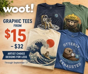 Graphic Tees From $15 at Woot - Artist Choice Designs for Less