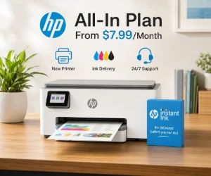 HP All-In Plan From $7.99/Month With a New Printer, Ink Delivery & 24/7 Support
