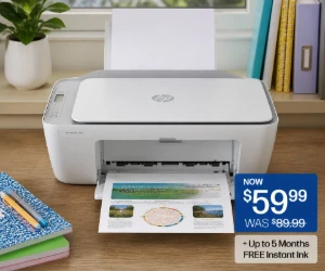 HP DeskJet 2955 All-in-One Printer for $59.99 - Save $30 + Up to 5 Months Free Instant Ink