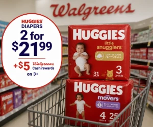 Huggies Diapers at Walgreens: 2 for $21.99 + $5 Rewards on 3+
