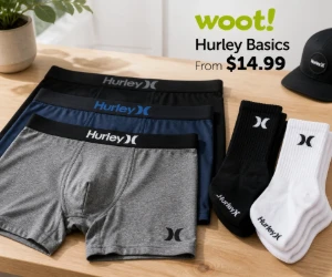 Hurley Basics From $14.99 at Woot - Boxer Briefs, Socks & More