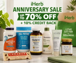 iHerb Anniversary Sale: Up to 70% Off + 10% Credit Back, Flash Deals 40%+ Off & More