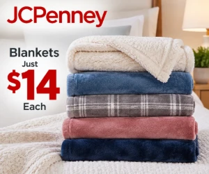 JCPenney Blankets: Just $14 Each Today