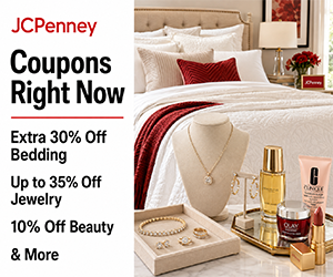JCPenney Coupons Right Now: Extra 30% Off Bedding, Up to 35% Off Jewelry, 10% Off Beauty & More