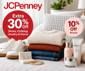 JCPenney Deals: Extra 30% Off Shoes, Jewelry, Clothing & Home, Beauty 10% Off & More