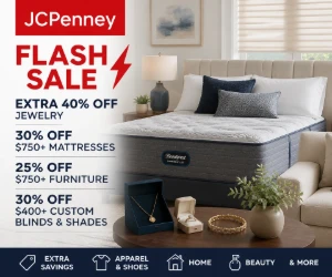 JCPenney Flash Sale: Extra 40% Off Jewelry, 30% Off $750+ Mattresses & More
