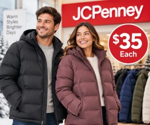 JCPenney Puffer Coats: Just $35 Each Today