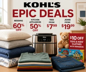 Kohl’s Epic Deals: Bedding 60% Off, Kitchen Appliances 50% Off, Tees From $7.99 & More