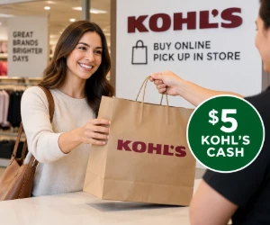 Kohl's Free Store Pickup Bonus: Get $5 Kohl's Cash on $49+ Orders