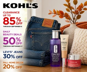 Kohl’s This Week: Clearance Up to 85% Off, Daily Beauty Deals 50% Off, Levi’s Jeans 30% Off & More