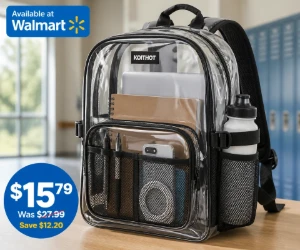 KOITHOT Heavy-Duty Clear Backpack at Walmart for $15.79 - Save $12.20