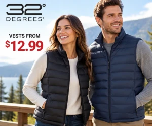 Lightweight Puffer Vests From Just $12.99 at 32 Degrees