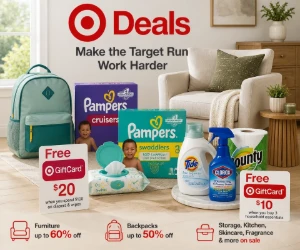 Make the Target Run Work Harder: $20 GiftCard on Diapers, Furniture Up to 60% Off & More