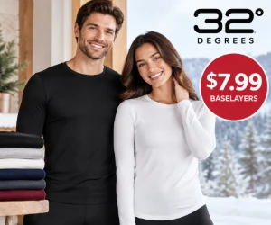 Men's & Women's Baselayers Just $7.99 at 32 Degrees
