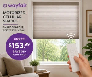 Motorized Cellular Honeycomb Shades for $153.99 at Wayfair - Smart Window Upgrade for Less