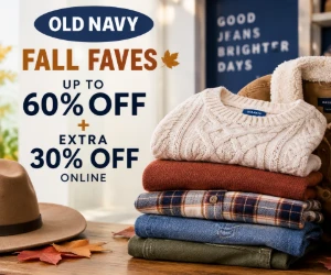Old Navy Fall Faves Up to 60% Off + Extra 30% Off Online