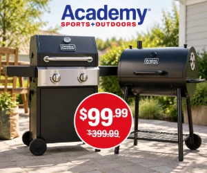 Outdoor Gourmet Gas or Charcoal Grill for $99.99, Was $399.99