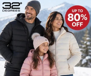 Outerwear Up to 80% Off, Puffers From $9.99, Scrubs Extra 30% Off & More - 32 Degrees Deals