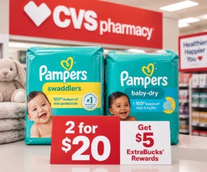 Pampers Diapers: 2 for $20 + $5 ExtraBucks at CVS