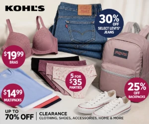 Refresh the Closet at Kohl’s: $19.99 Bras, 30% Off Levi’s + 25% Off Backpacks & More