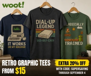 Retro Graphic Tees at Woot From $15 + Extra 20% Off