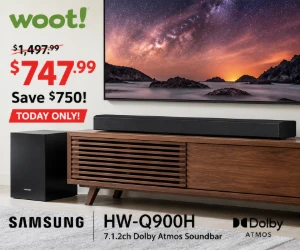 Samsung HW-Q900H 7.1.2ch Dolby Atmos Soundbar at Woot for $747.99 - Save $750