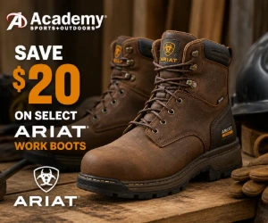 Save $20 on Select Ariat Work Boots at Academy Sports + Outdoors
