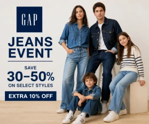 Save 30–50% on Jeans at Gap + Extra 10% Off