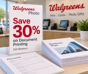 Save 30% on Document Printing at Walgreens Photo - $30 Minimum