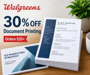 Save 30% on Document Printing at Walgreens Photo - Orders $20+