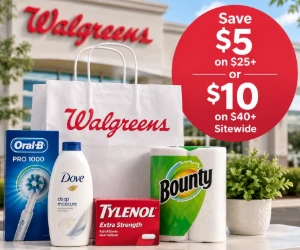Save $5 on $25+ or $10 on $40+ Sitewide at Walgreens