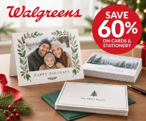Save 60% on Cards & Premium Stationery at Walgreens Photo