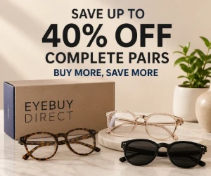 Save Up to 40% on Complete Pairs at EyeBuyDirect - Buy More, Save More