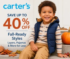 Save Up to 40% on Fall-Ready Kids’ Styles at Carter’s - Layers, Pajamas & More for Less