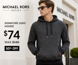 Signature Logo Hoodie for $74 at Michael Kors Outlet, 50% Off
