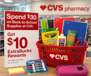 Spend $30 on Back-to-School Supplies at CVS, Get $10 ExtraBucks Rewards