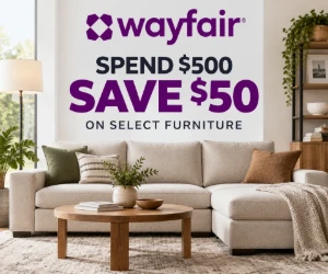Spend $500, Save $50 on Select Furniture at Wayfair