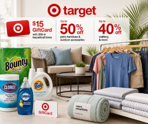 Target This Week: Spend $50, Get a $15 GiftCard + Up to 50% Off Patio, 40% Off Clothing & More