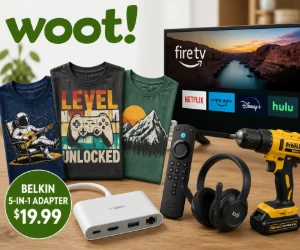 Three Tees for $18 at Woot: 50% Off 5+ Overstock Finds, $19.99 Belkin Adapter & More