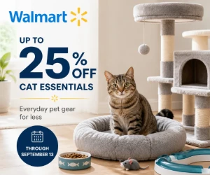 Up to 25% Off Cat Essentials at Walmart - Everyday Pet Gear for Less