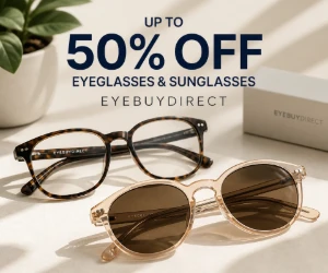 Up to 50% Off Eyeglasses & Sunglasses at EyeBuyDirect