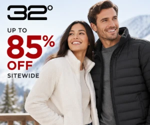 Up to 85% Off Sitewide in the 32 Degrees Friends & Family Sale