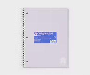 Up & Up College-Ruled Spiral Notebook at Target for $1.19
