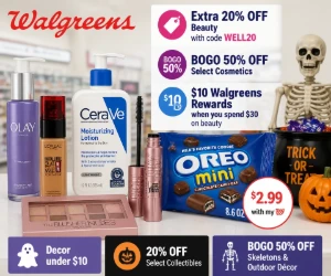 Walgreens Deals: Extra 20% Off Beauty, $2.99 Oreo Candy, Cosmetics BOGO 50% Off & More