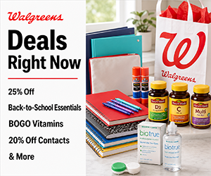 Walgreens Deals Right Now: 25% Off Back-to-School Essentials, BOGO Vitamins, 20% Off Contacts & More