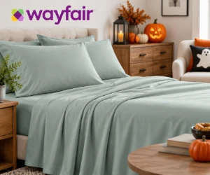 Wayfair Deals: Bamboo Sheet Set $61.99, Furniture Up to 50% Off, Halloween From $15 & More