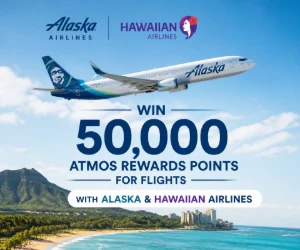 Win 50,000 Atmos Rewards Points for Flights With Alaska & Hawaiian Airlines