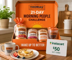 Win a Thomas’ Morning People Prize Box or $50 Instacart Gift Card