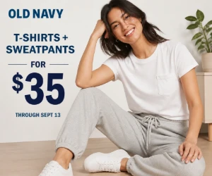 Women’s T-Shirts + Sweatpants for $35 at Old Navy - Easy Casual Outfit for Less