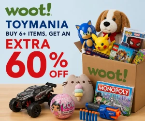 Woot Deal of the Day: Toymania Buy 6+ Items, Get an Extra 60% Off